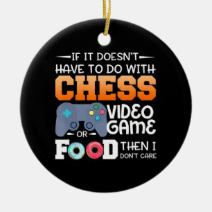 Chess Gift  Chess Video Game eller Food Design Julgransprydnad Keramik