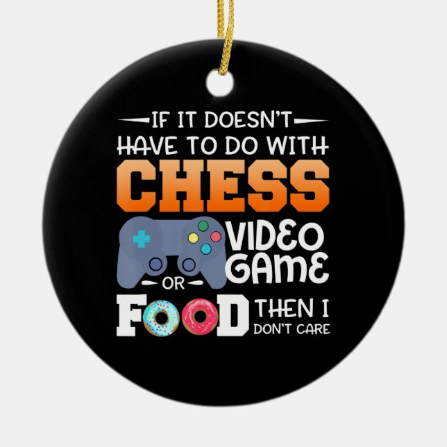 Chess Gift| Chess Video Game eller Food Design Julgransprydnad Keramik (Framsidan)