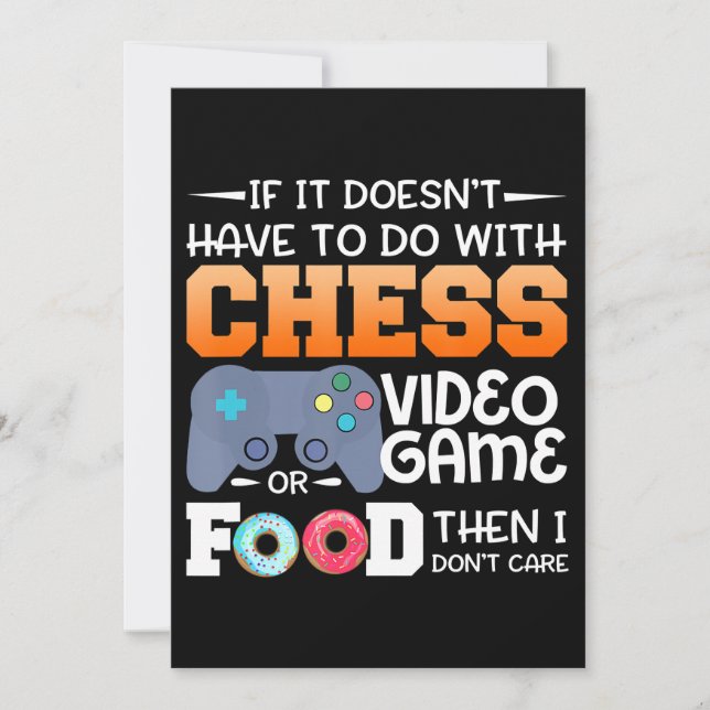 Chess Gift| Chess Video Game eller Food Design Julkort (Framsida)
