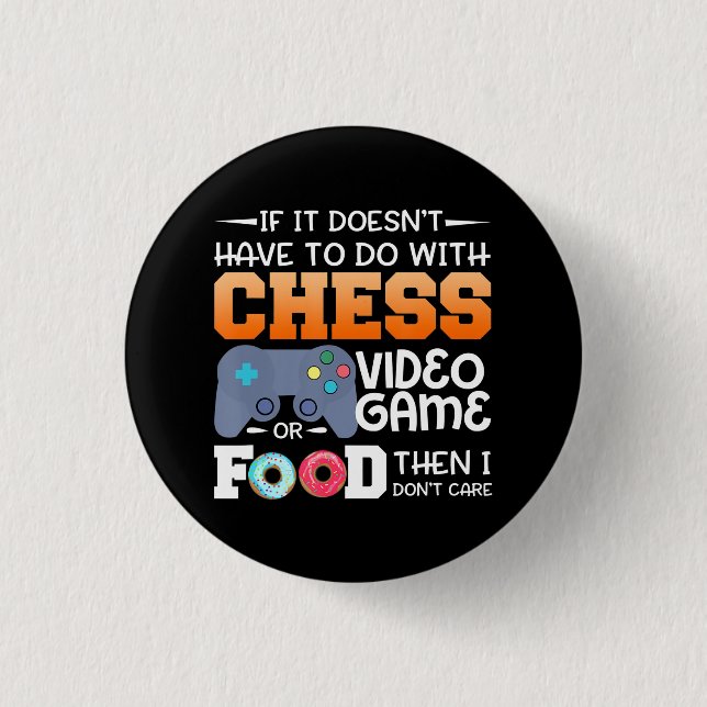 Chess Gift| Chess Video Game eller Food Design Knapp (Framsida)