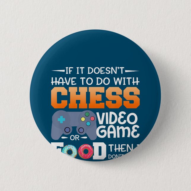 Chess Gift | Chess Video Game eller Food Design Knapp (Framsida)
