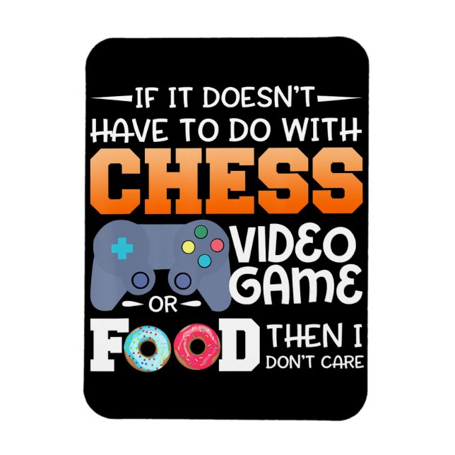 Chess Gift | Chess Video Game eller Food Design Magnet (Vertikal)