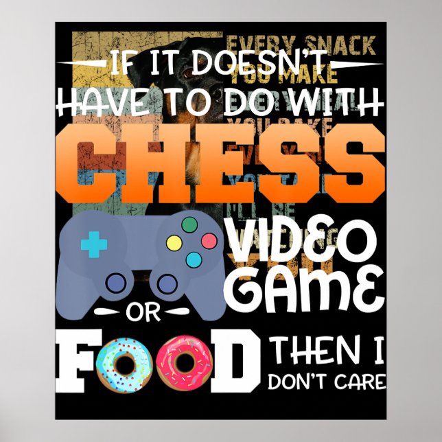 Chess Gift | Chess Video Game eller Food Design Poster (Framsidan)