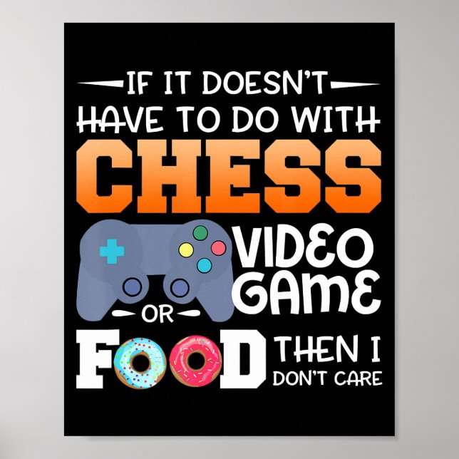 Chess Gift | Chess Video Game eller Food Design Poster (Framsidan)