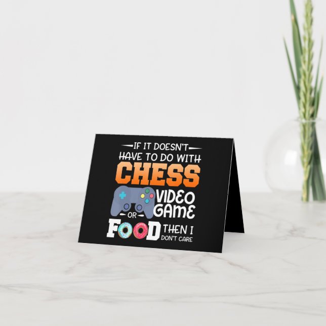 Chess Gift | Chess Video Game eller Food Design Tack Kort (Framsida)