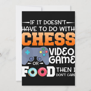 Chess Gift Chess Video Game eller Food Design Tack Kort