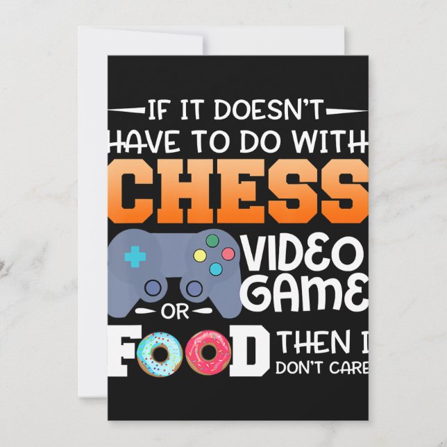 Chess Gift | Chess Video Game eller Food Design Tack Kort (Framsida)