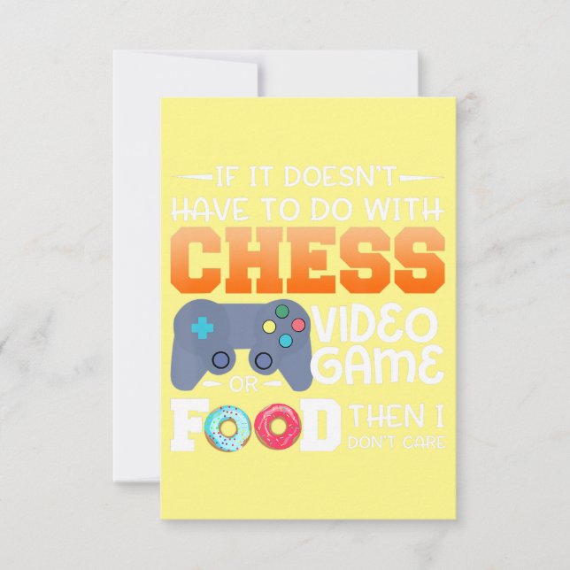 Chess Gift| Chess Video Game eller Food Design Tack Kort (Framsida)