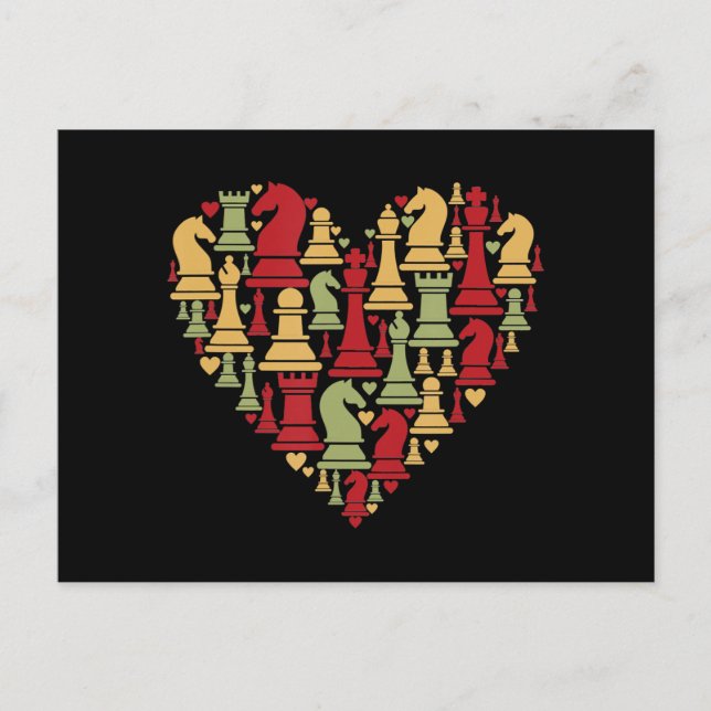 Chess Gift | I Verkligen Kärlek Chess Inbjudan Vykort (Framsida)