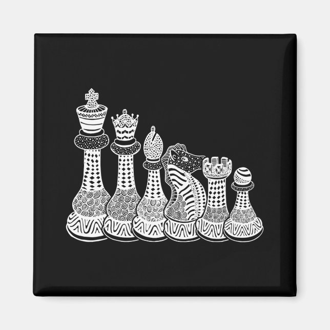 Chess Gift | I Verkligen Kärlek vid Delara schack Magnet (Framsidan)