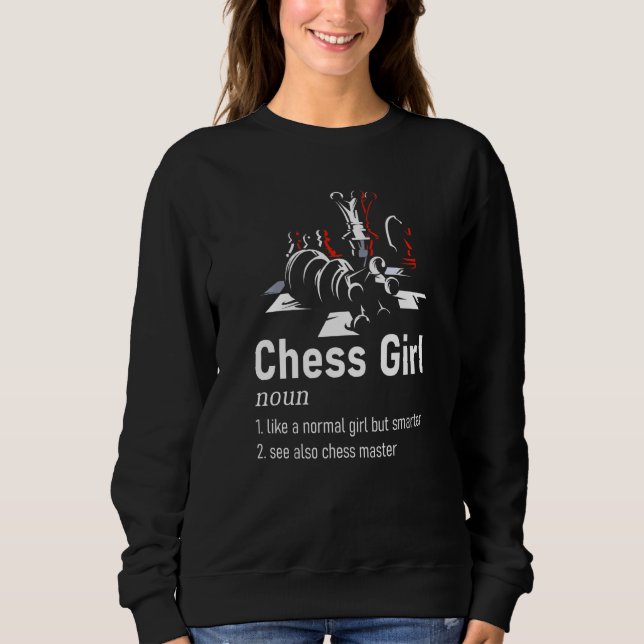Chess Girl Definition Hobby Quote Smart Check Mate T Shirt (Framsida)