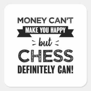 Chess gör dig till lycklig-gåva fyrkantigt klistermärke