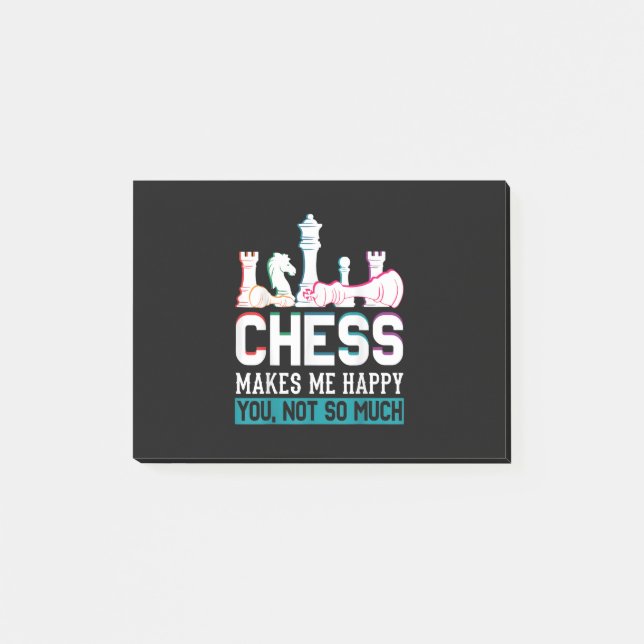 Chess gör mig till Lycklig Humor Funny Gift Post-it Block (Framsida)