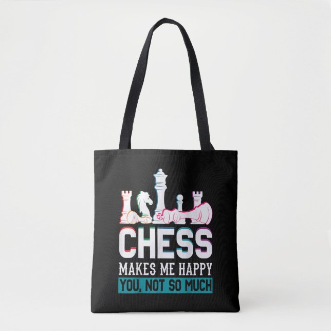 Chess gör mig till Lycklig Humor Funny Gift Tygkasse (Framsida)