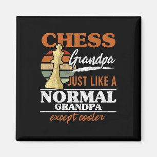 Chess Grandpa precis som en vanlig morfar Chess Magnet
