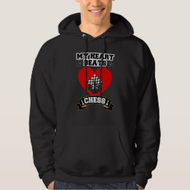 Chess Heart Delar Strategy Game Kärlek Passion Hoodie