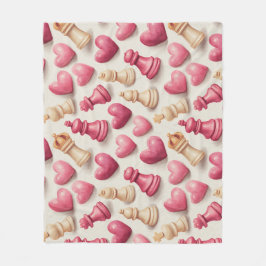 Chess & Hearts Valentines Pattern Fleecefilt