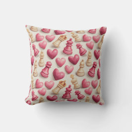Chess & Hearts Valentines Pattern Kudde