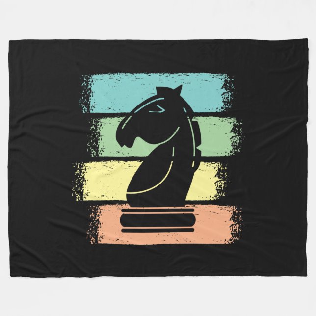 Chess Horse Retro Fleecefilt (Framsidan (Horisontell))