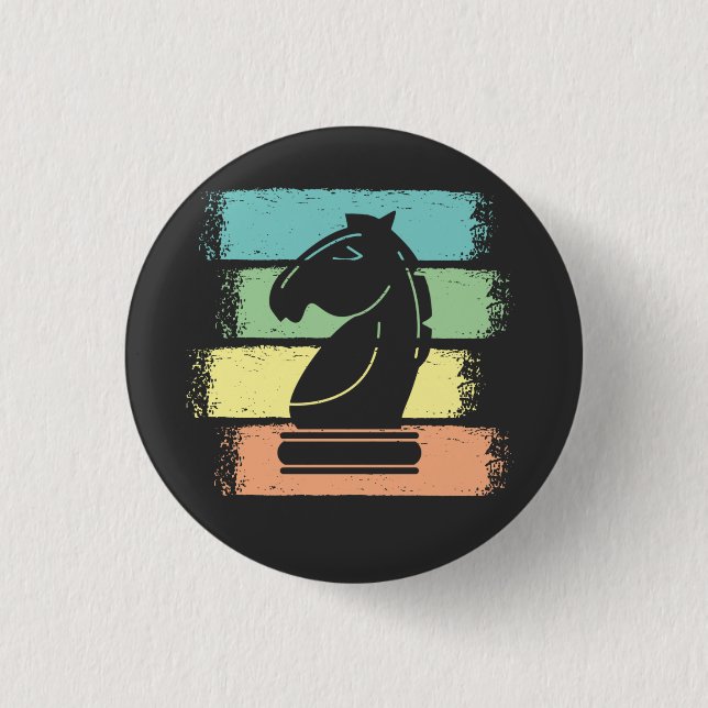 Chess Horse Retro Knapp (Framsida)