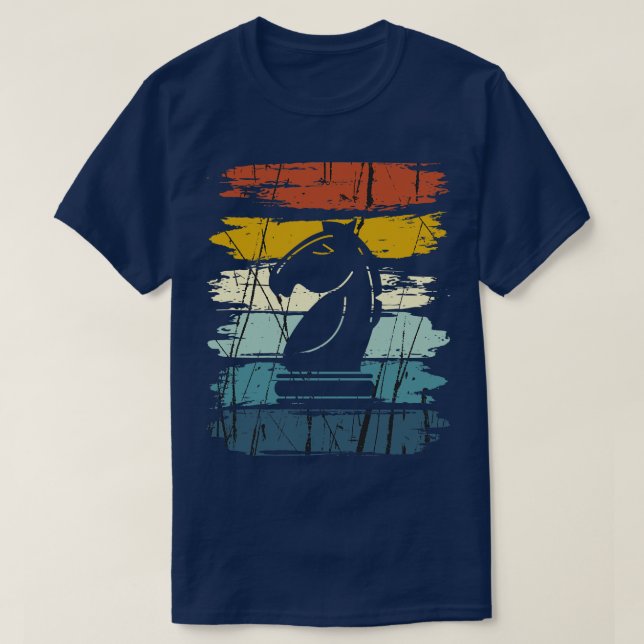 Chess Horse Retro T Shirt (Design framsida)