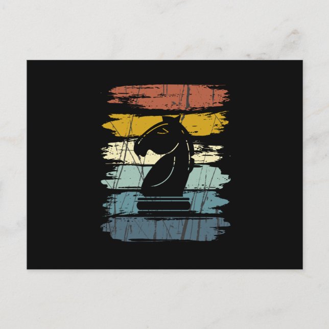 Chess Horse Retro Vykort (Framsida)