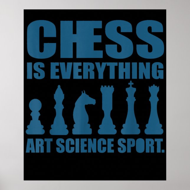 Chess is Art Science Sports Gift Women Manar Poster (Framsidan)