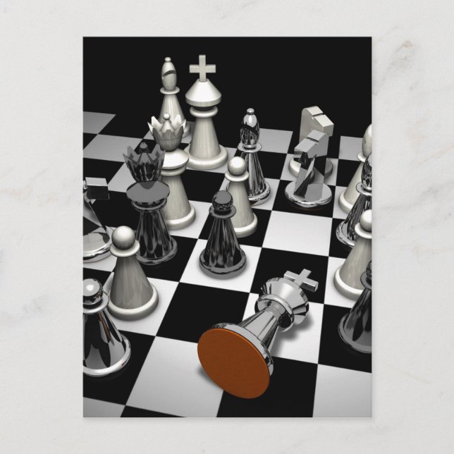 Chess Jigszawa Puzzle Vykort (Framsida)