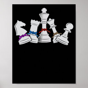 Chess Jiu Jitsu för BJJ Martial Art Grappling Poster