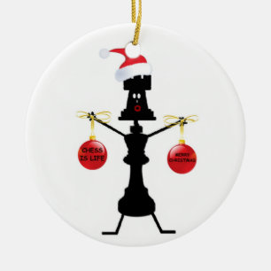 Chess jul julgransprydnad keramik
