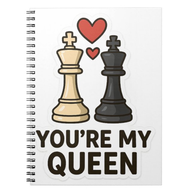 Chess Kärlek Sticker - Black & White Kung Anteckningsbok (Framsidan)