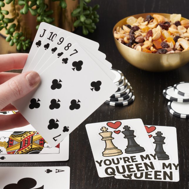 Chess Kärlek Sticker - Black & White Kung Casinokort (På plats)