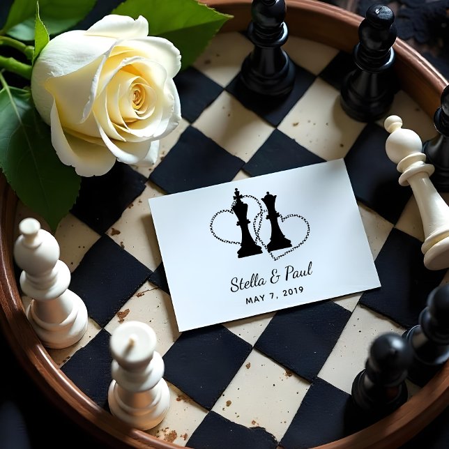 Chess King and Queen Pieces Wedding Design Stämpel (Chess King and Queen Pieces Wedding Design Rubber Stamps)