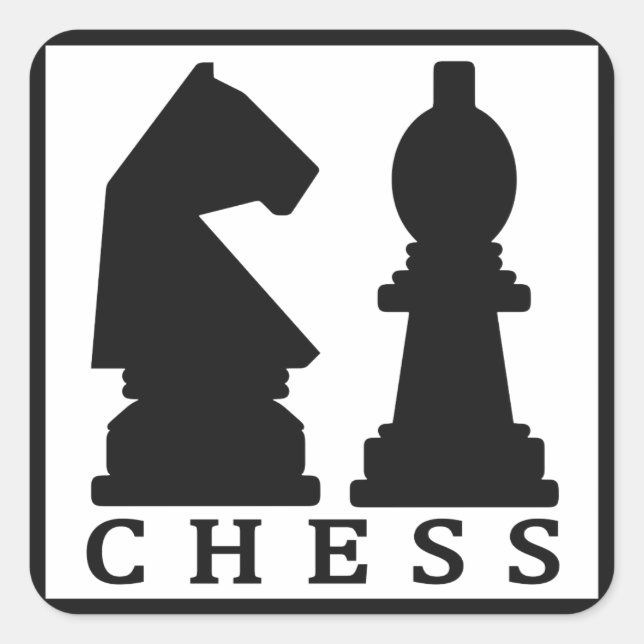 CHESS-klistermärken Fyrkantigt Klistermärke (Framsida)