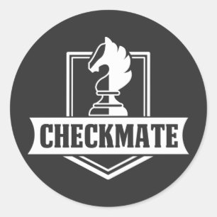 Chess Klubb Checkmate Chess Move Runt Klistermärke