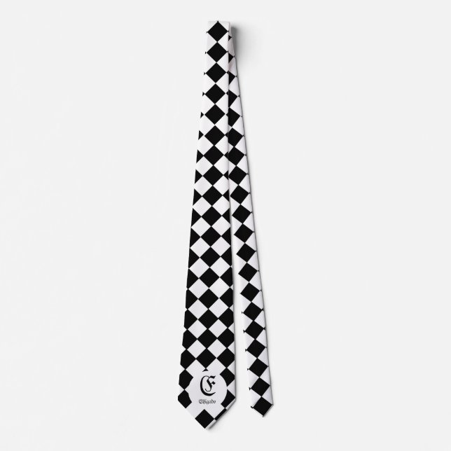 Chess Klubb Custom Name Initial Neck Tie Slips (Framsida)