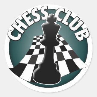 Chess Klubb Player Chessboard Bild Runt Klistermärke