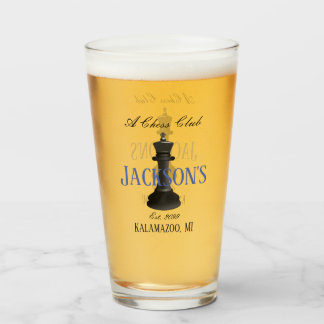 Chess Klubb w Classic Kung Teckning Pint Beer Soda Glaskopp