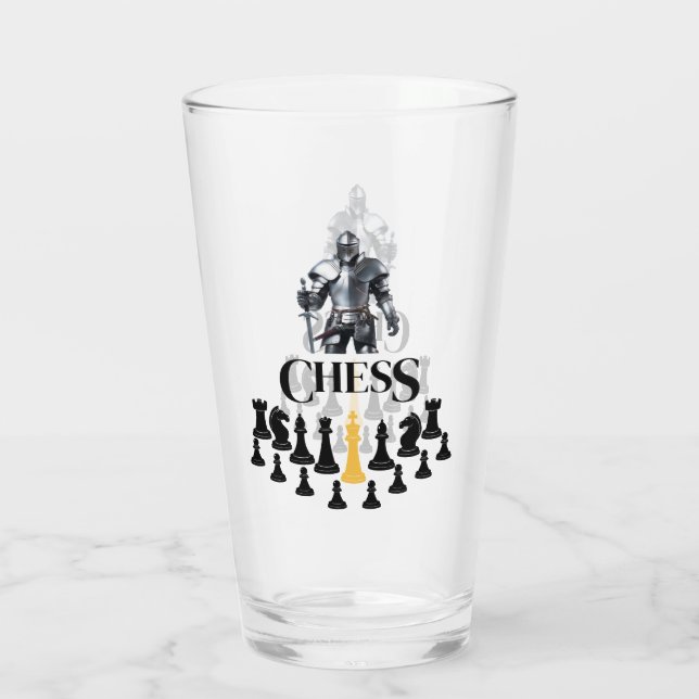 Chess Knight med Sword Glaskopp (Baksida)