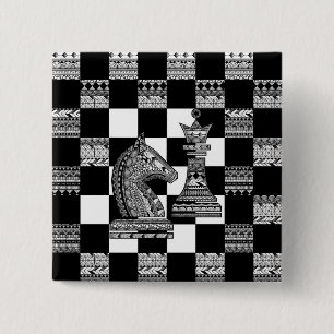 Chess Knight och Queen - Zen Art Knapp