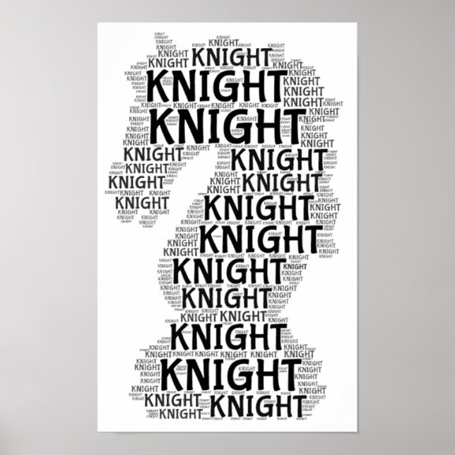 Chess Knight Ord Bild Poster (Framsidan)