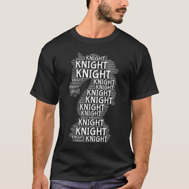 Chess Knight Ord Bild T Shirt (Framsida)