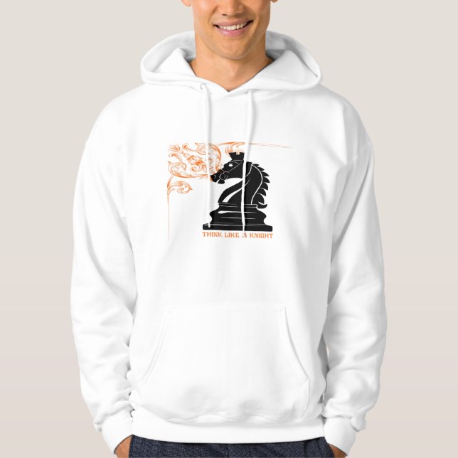 Chess Knight – Strategic Mind & Silent Power T-Shi Hoodie (Framsida)