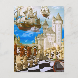 Chess konst surreal vykort