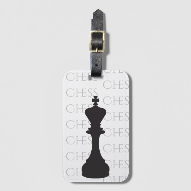 Chess Kung Classic Biet Modern Black, White Bagagebricka (Framsida vertikal)