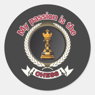 Chess Kung Laurel Krona Passion Strategy Power Runt Klistermärke