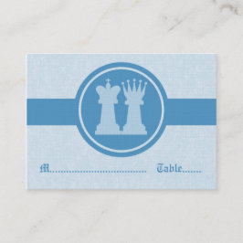 Chess Kung och Queen Bröllop Place Cards, Blue Placeringskort