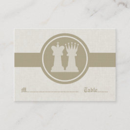 Chess Kung och Queen Bröllop Place Cards, Latte Placeringskort