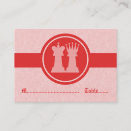 Chess Kung och Queen Bröllop Place Cards, Red Placeringskort
