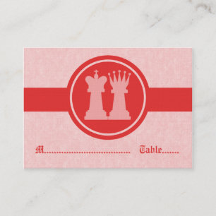 Chess Kung och Queen Bröllop Place Cards, Red Placeringskort